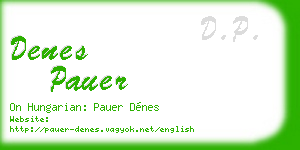 denes pauer business card