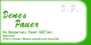 denes pauer business card